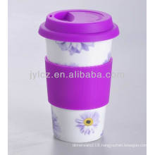 porcelain coffee mug with silicon lid